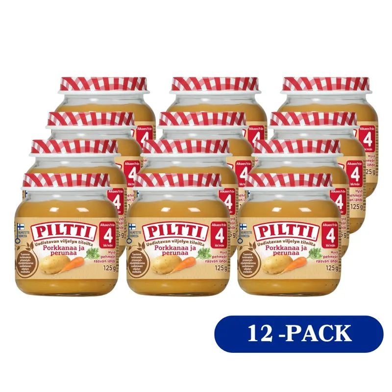 12 x Piltti 125g Porkkanaa ja perunaa lastenateria 4kk
