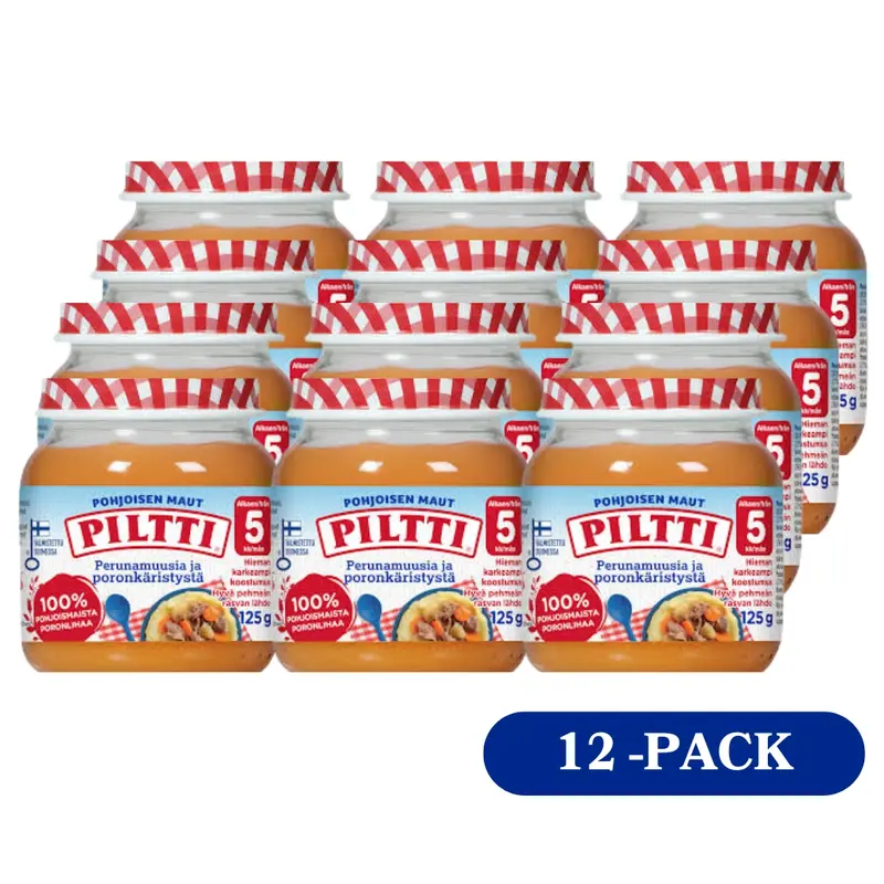 12 x Piltti Pohjoisen maut 125g Perunamuusia ja poronkäristystä lastenateria 5kk