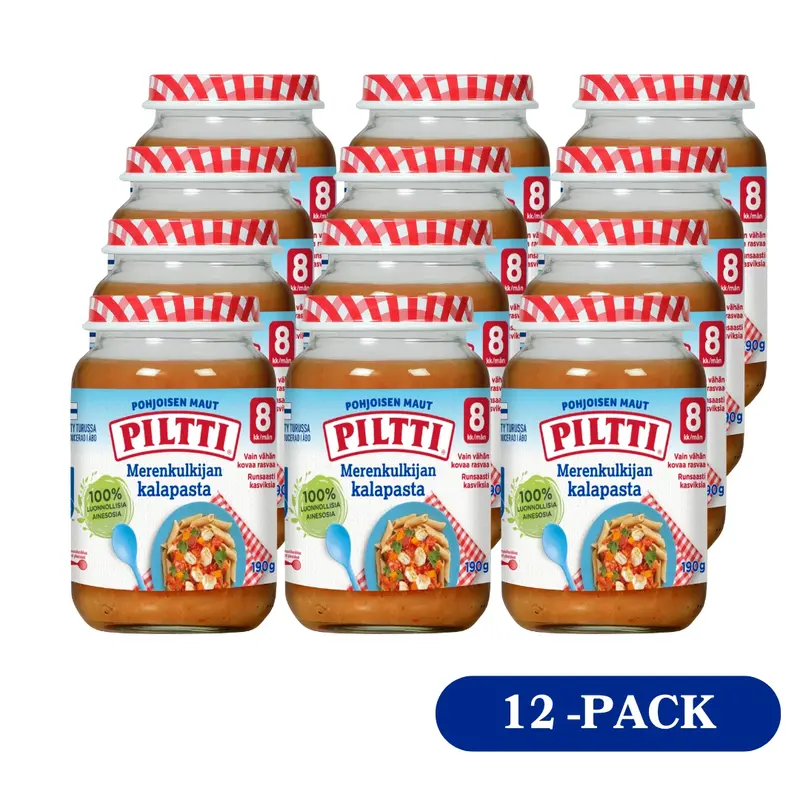 12 x Piltti Pohjoisen maut 190g Merenkulkijan kalapasta lastenateria 8kk