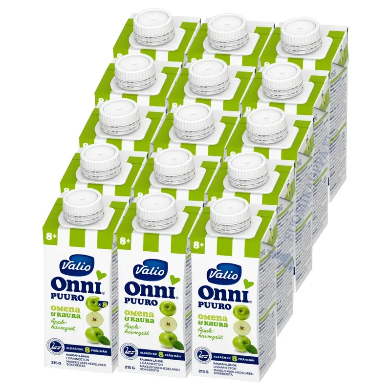 15 x Valio Onni® omena-kaurapuuro 215 g UHT (alk 8 kk)