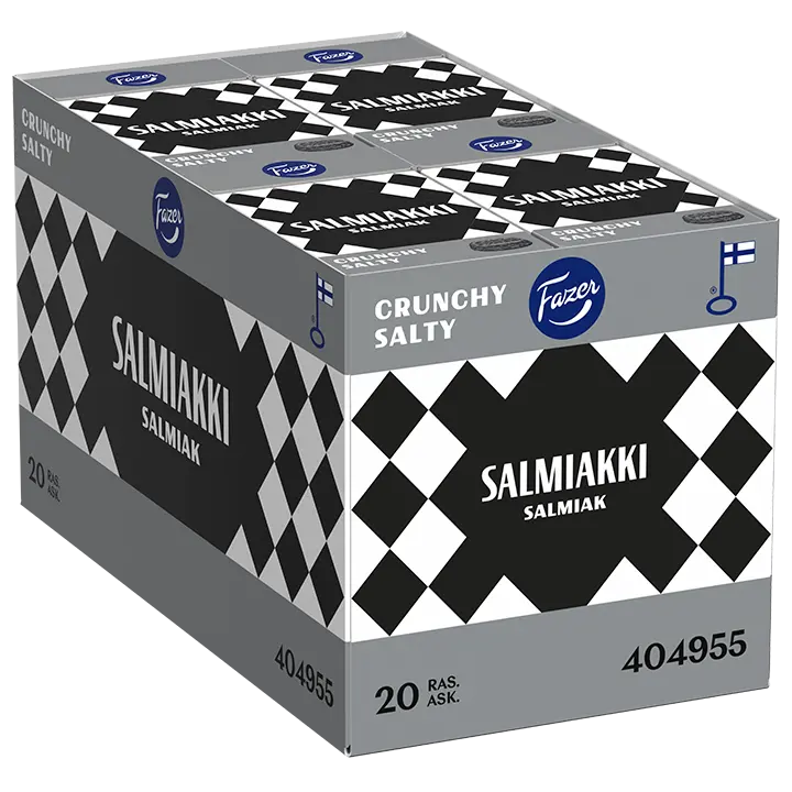 20 x Fazer Salmiakki Crunchy Salty pastillirasia 38g