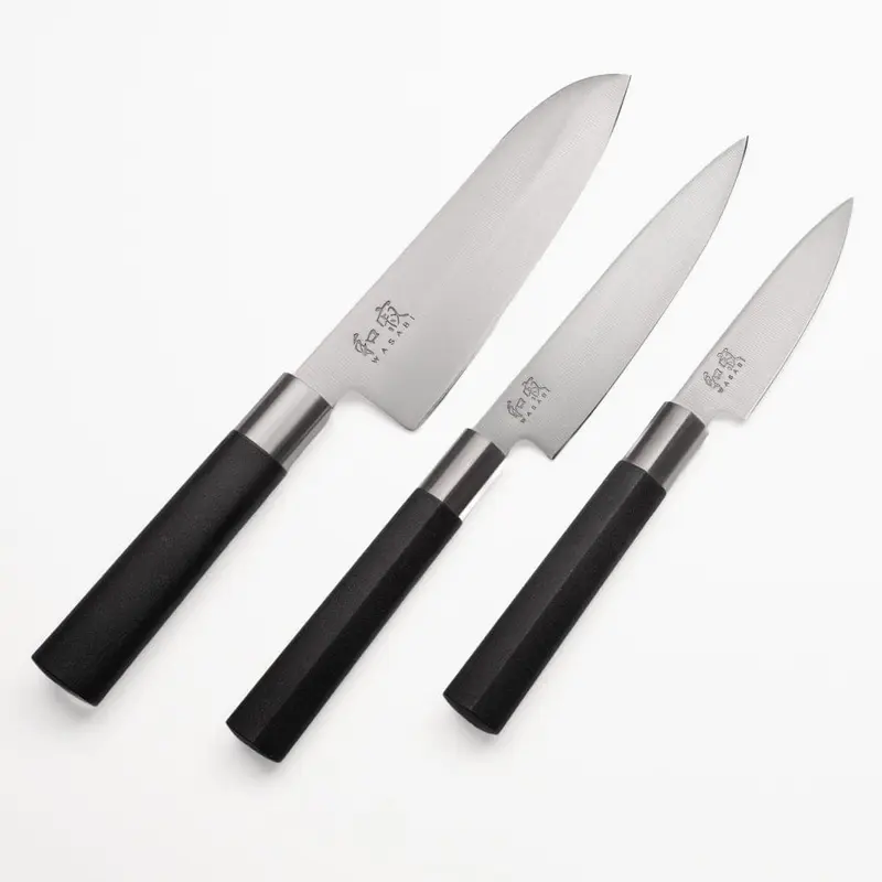 3 japanilaisen veitsen sarja KAI Wasabi Black Japanilaiset veitset