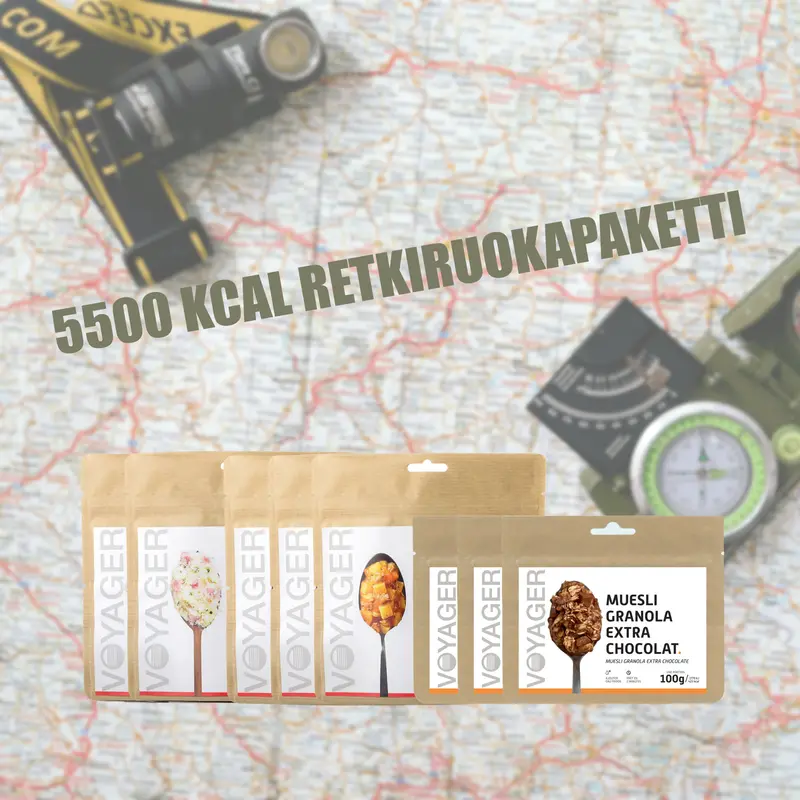 5500 kcal retkiruokapaketti viikonlopulle