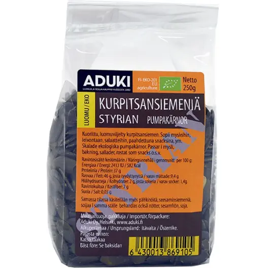 Aduki — Kurpitsansiemen, Styrian, luomu, 250 g