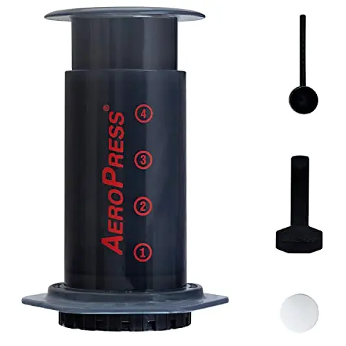 Aeropress Original Coffee and Espresso Maker, Barista Level Portable Coffee Maker with Chamber, Plunger, and Filters, Quick Coffee and Espresso Maker, Made in USA
