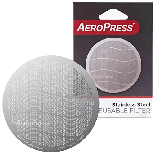AeroPress Stainless Steel Reusable Filter - Metal Coffee Filter for AeroPress Original & AeroPress Go Coffee Makers, 1 Pack, 1 Filter
