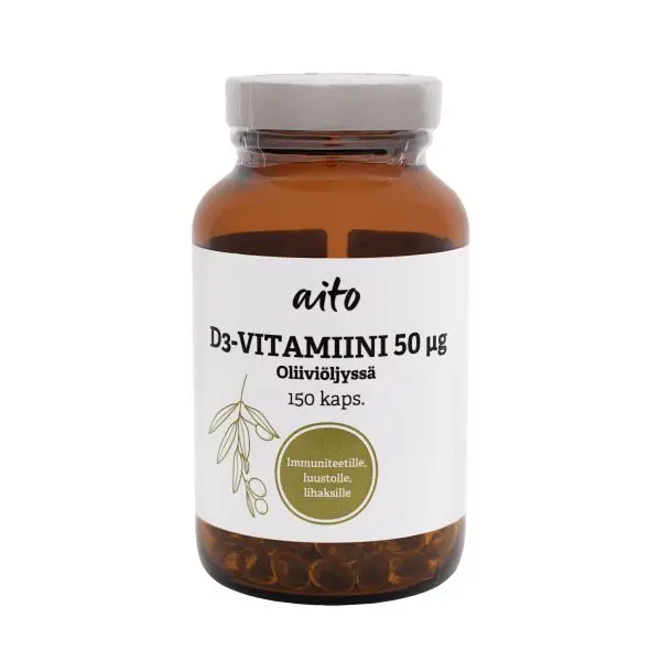 Aito D3-vitamiini 50μg 150kaps