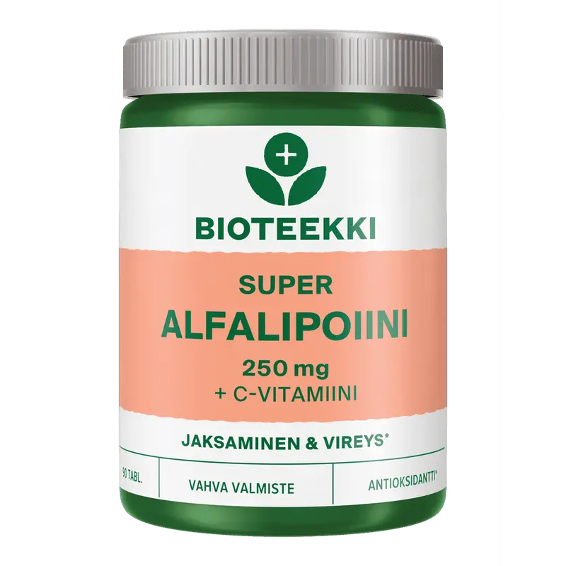 Alfalipoiinihappo + C Super 250mg 90 tabl, Bioteekki