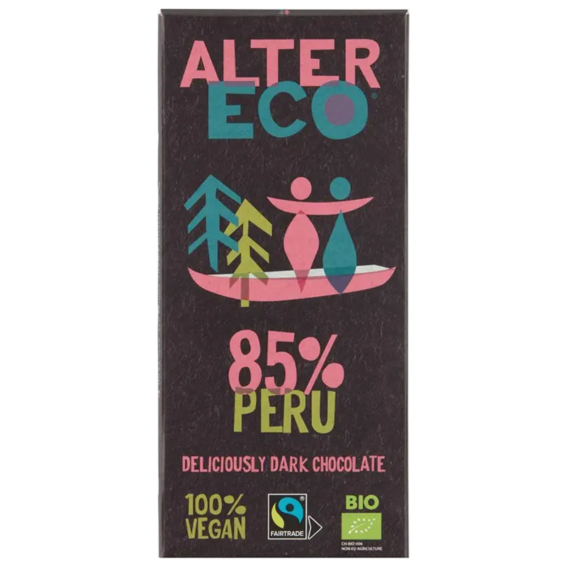 Alter Eco — Tumma suklaa 85 %, luomu, 100 g