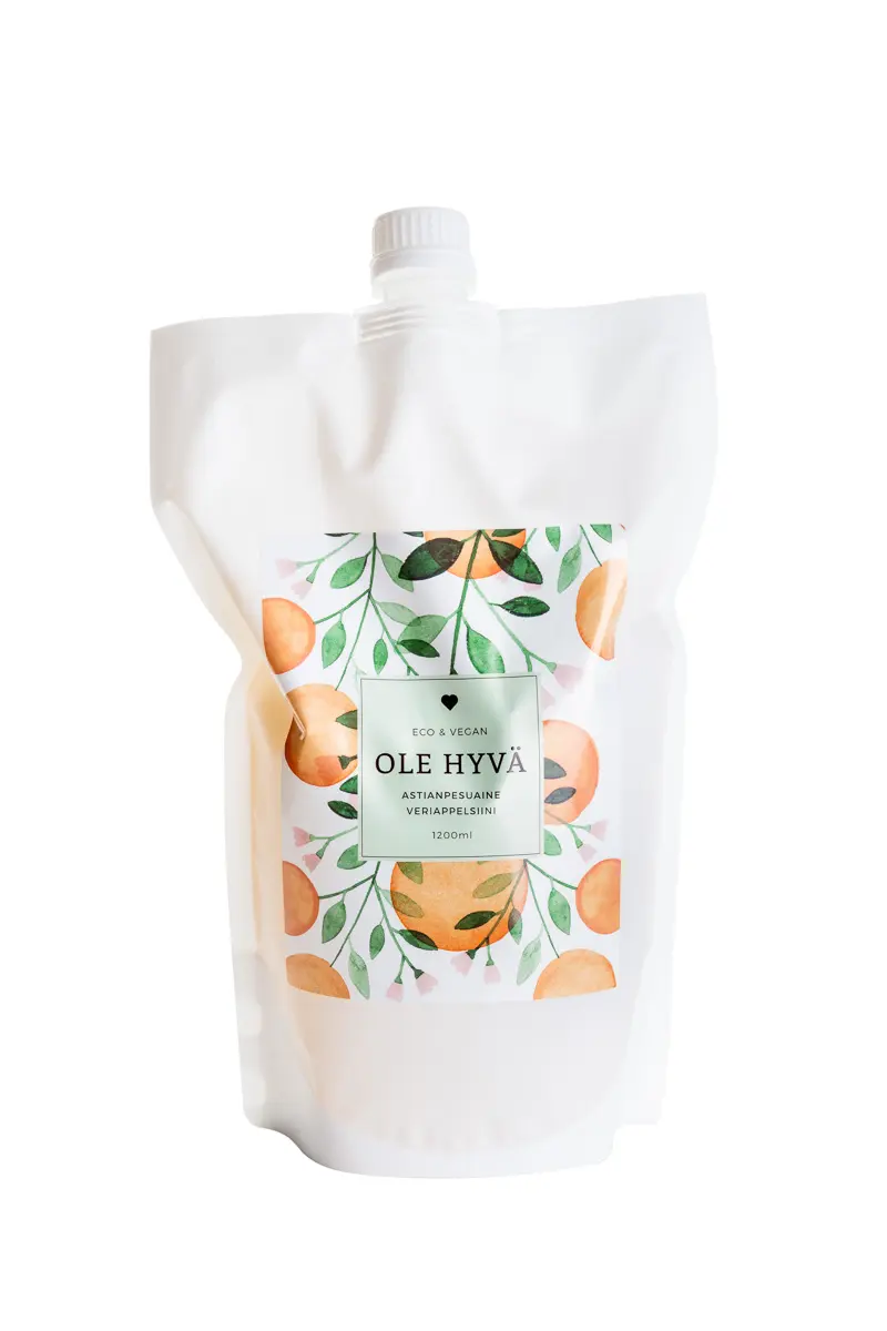 Astianpesuaine, veriappelsiini, täyttöpussi, 1200 ml