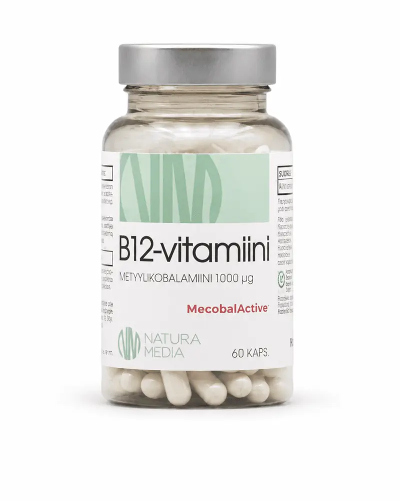 B12-vitamiini 1000 µg 120 kaps, Natura Media