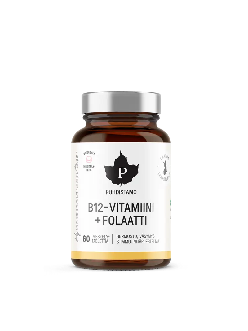 B12-vitamiini + Folaatti - 60 imeskelytabl.