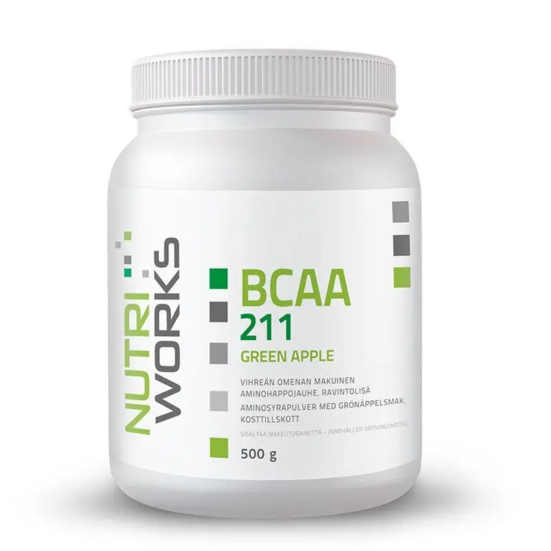 BCAA 211 Green Apple stevia 500g, Nutri Works