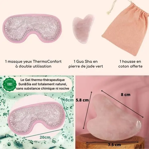 Beauty Duo Ruusukvartsi Gua Sha Kit + Kylmä/kuuma rentoutus-naamio