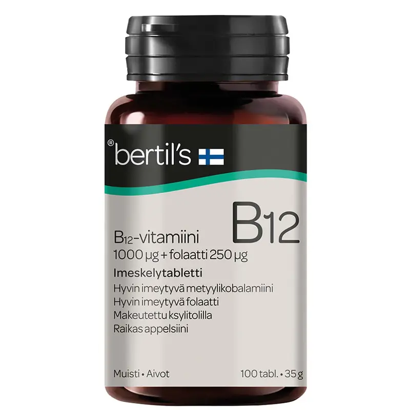 Bertils B12-vitamiini+folaatti 100tbl.