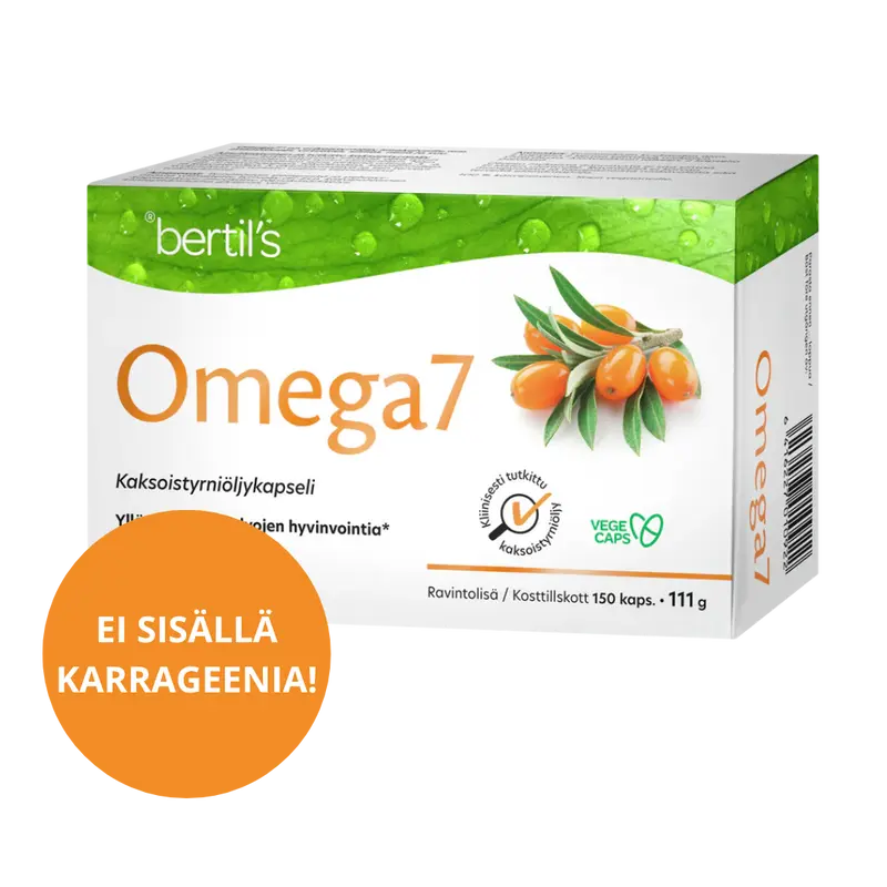 Bertil's Omega7 Kaksoistyrniöljy 150 kaps. Markkinoija