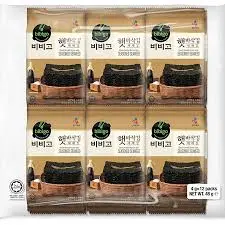 BIBIGO, CRISPY TOASTED SEAWEED JAERAE 12 PACKSX 4G