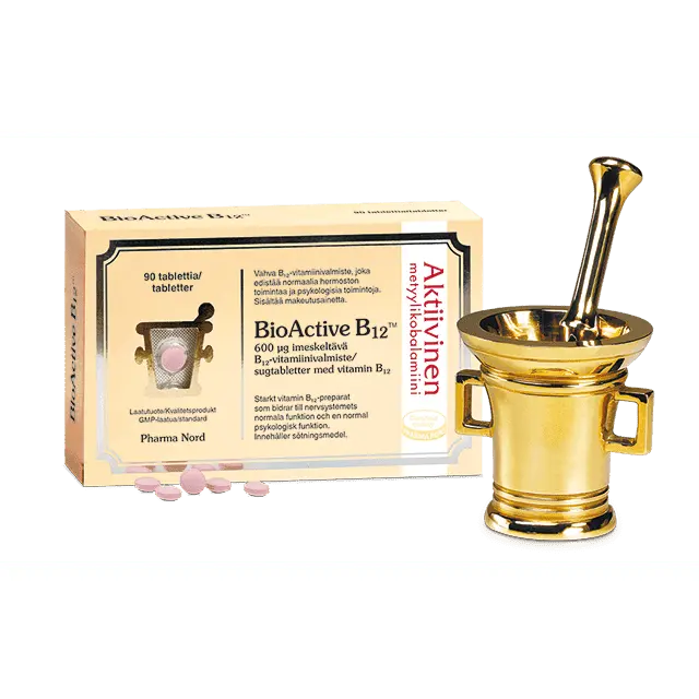 BioActive Vahva B12-vitamiini 600µg 90 tabl, Pharma Nord
