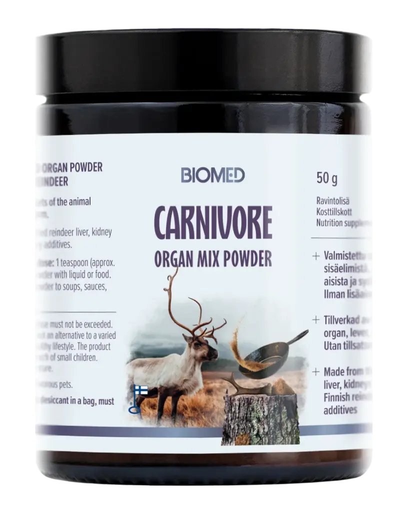 Biomed — Carnivore Organ Mix Powder – Poron sisäelinjauhe, 50 g