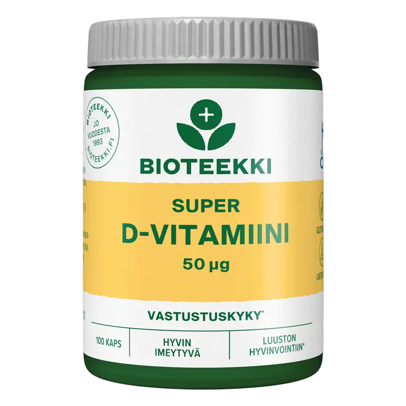 Bioteekin SUPER D-vitamiini 50ug 100kps.