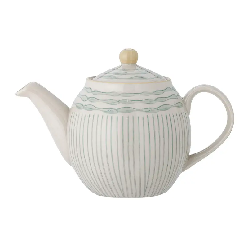 Bloomingville Maple teekannu keramiikkaa 16*14cm, sinivihreä