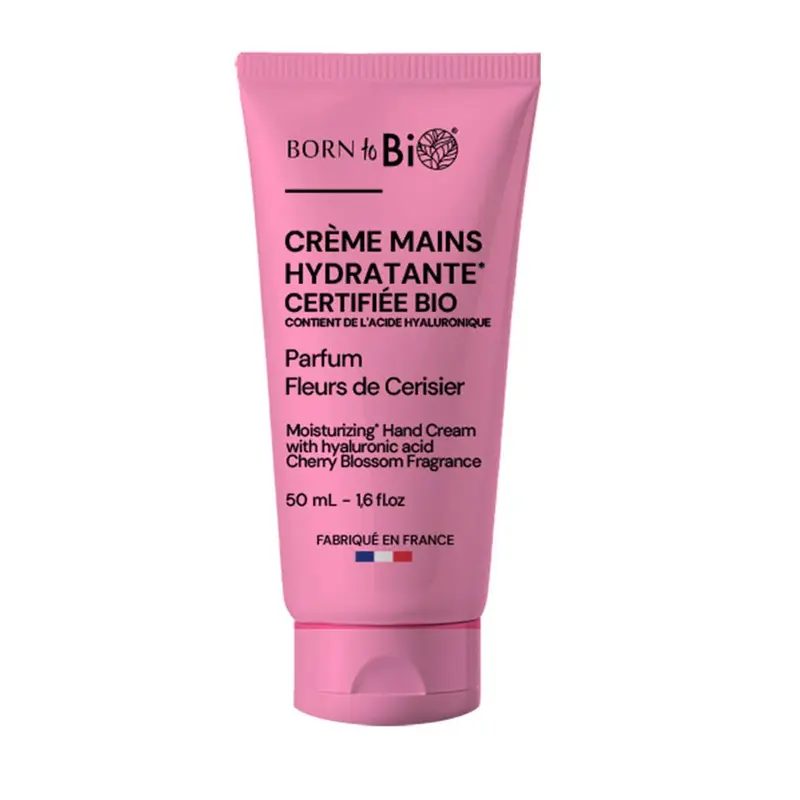 Born to Bio Kosteuttava Käsivoide Kirsikankukka 50 ml | Hyaluronihapolla 50ml