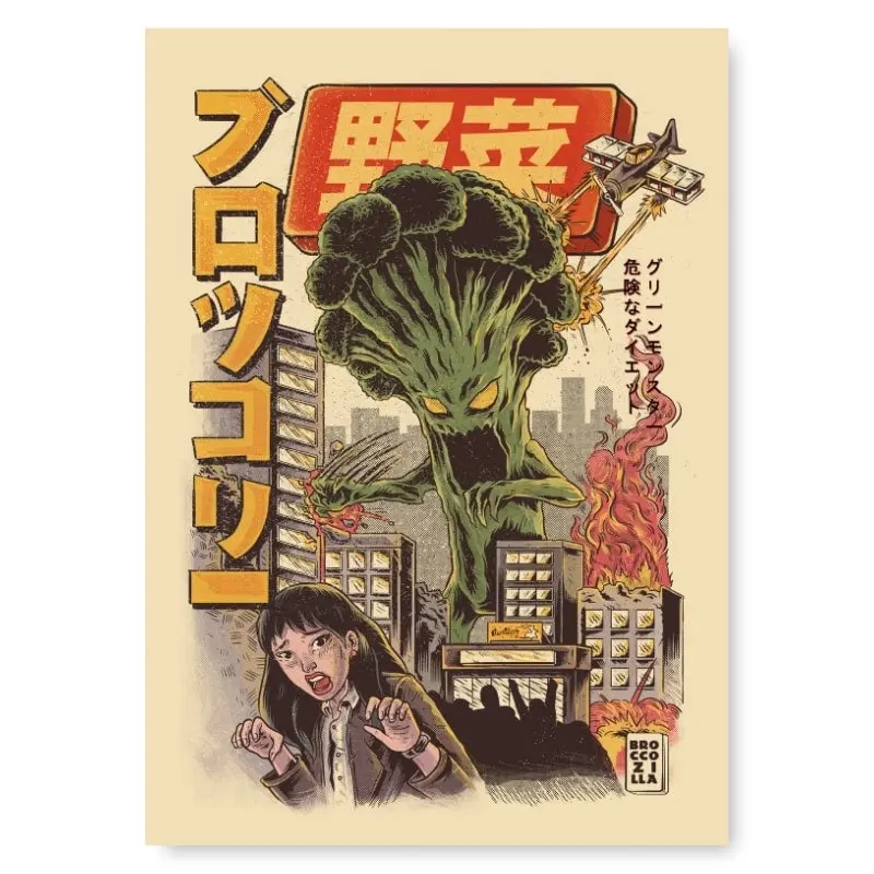 Broccozillan japanilainen juliste