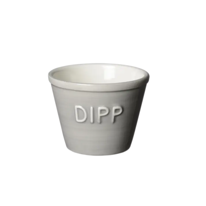 Bruka Design Dipp kulho 11*8cm, harmaa valkoisella tekstillä