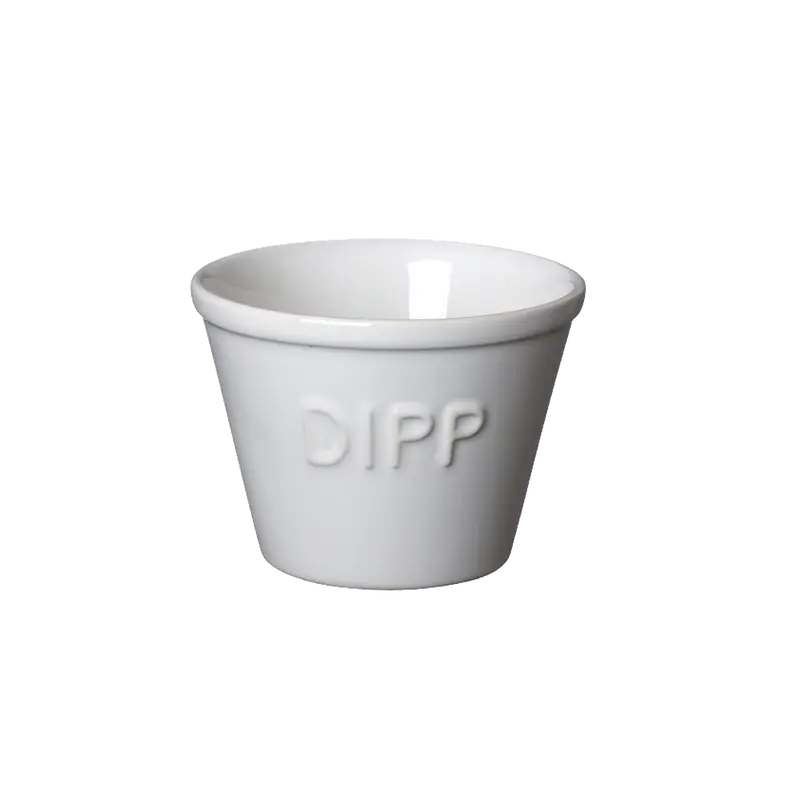Bruka Design Dipp kulho 11*8cm, valkoinen valkoisella tekstillä