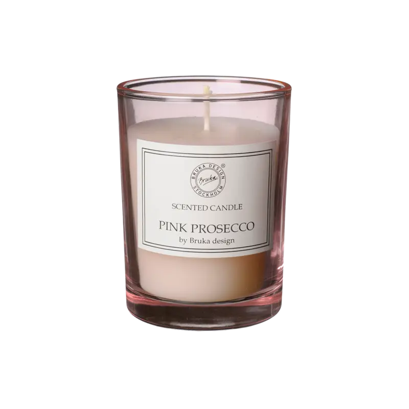 Bruka Design Pink Prosecco Tuoksukynttilä 8*10,5cm, pinkki lasi
