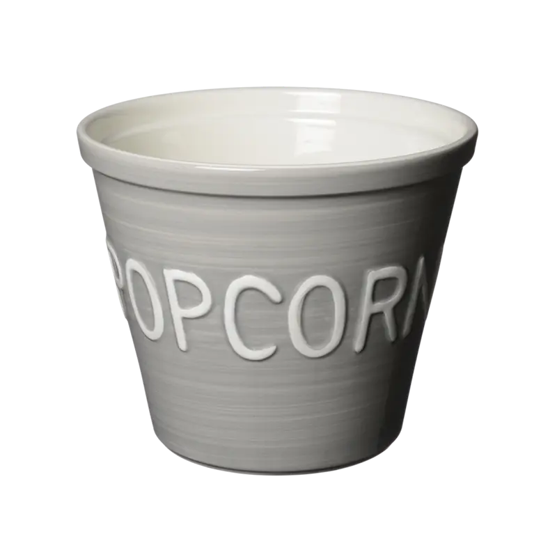 Bruka Design Popcorn kulho 22*19cm, harmaa valkoisella tekstillä