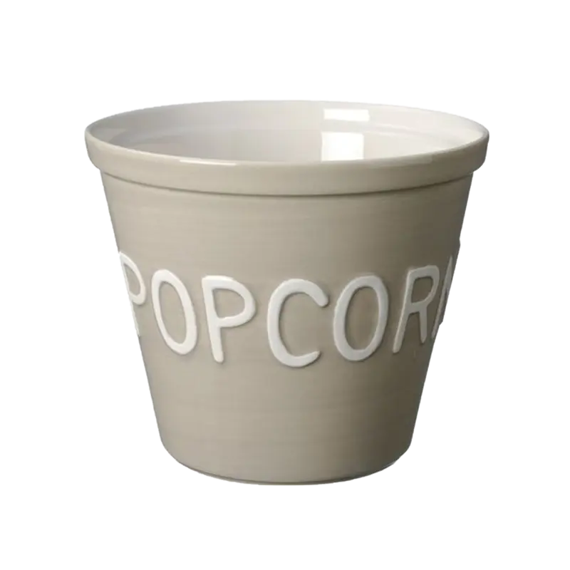 Bruka Design Popcorn kulho 22*19cm, hiekka valkoisella tekstillä