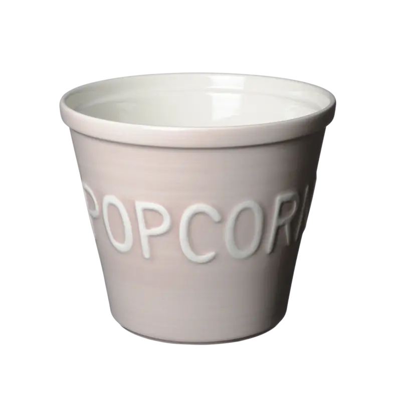 Bruka Design Popcorn kulho 22*19cm, vaaleanpunainen valkoisella tekstillä