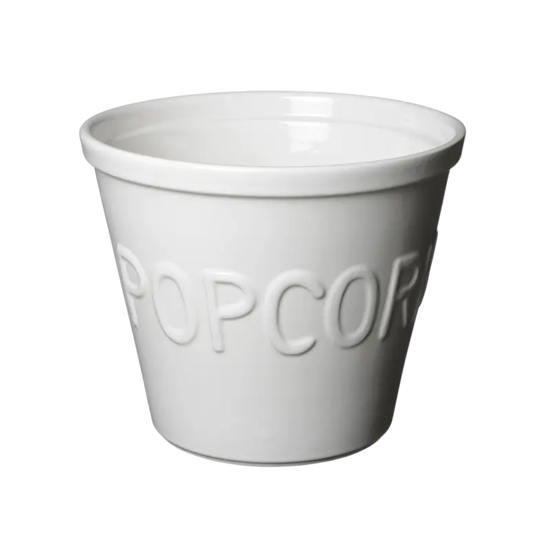 Bruka Design Popcorn kulho 22*19cm, valkoinen valkoisella tekstillä