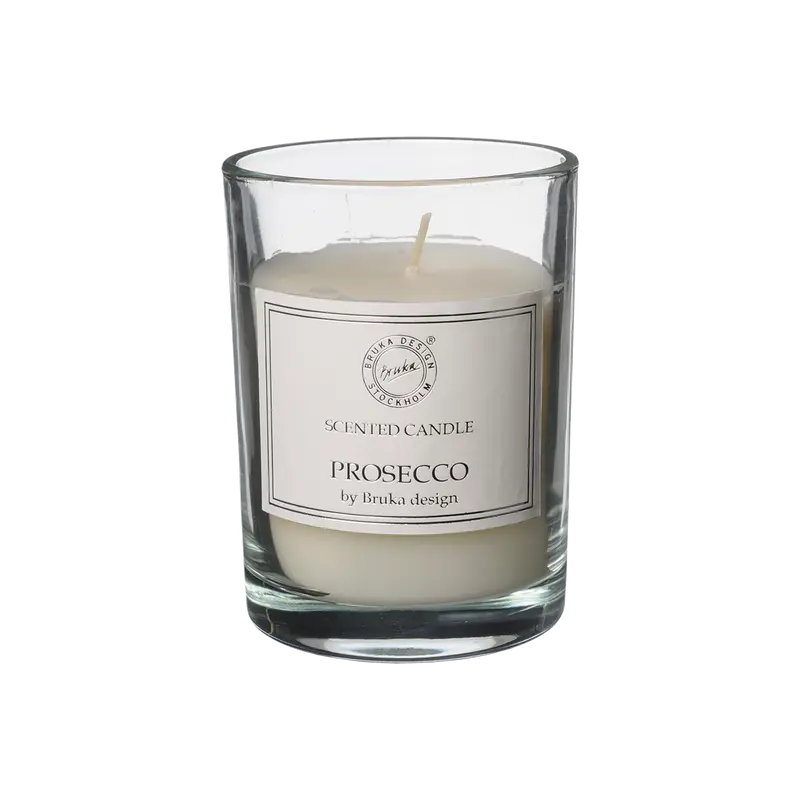 Bruka Design Prosecco tuoksukynttilä 8*10,5cm, kirkas lasi