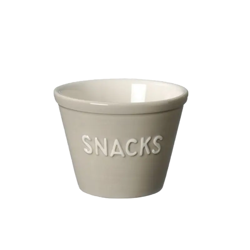 Bruka Design Snacks kulho 11*8cm, hiekka valkoisella tekstillä