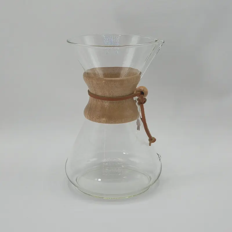 Chemex-kahvinkeitin puukauluksella ja nahkanauhalla, 10 kuppia
