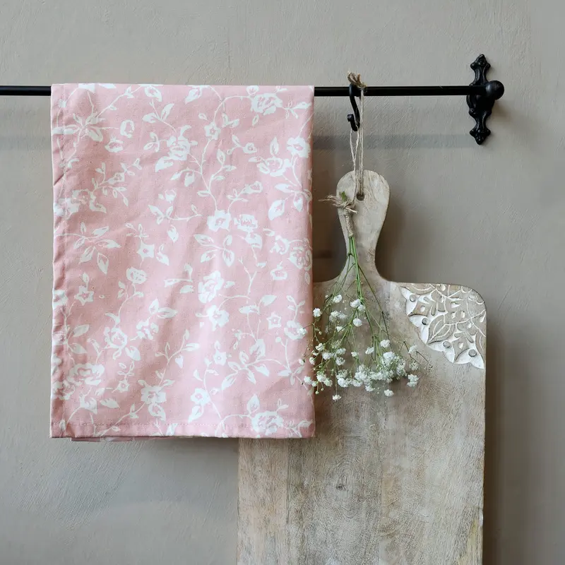 Chic Antique Aix keittiöpyyhe puuvillaa 70*50cm, roosa kukkakuvio