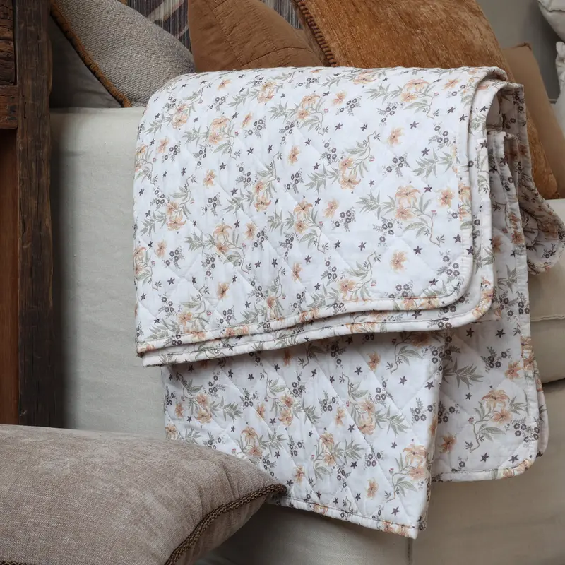 Chic Antique Aix peitto kukkakuviolla 180*130cm, vihreä/beige