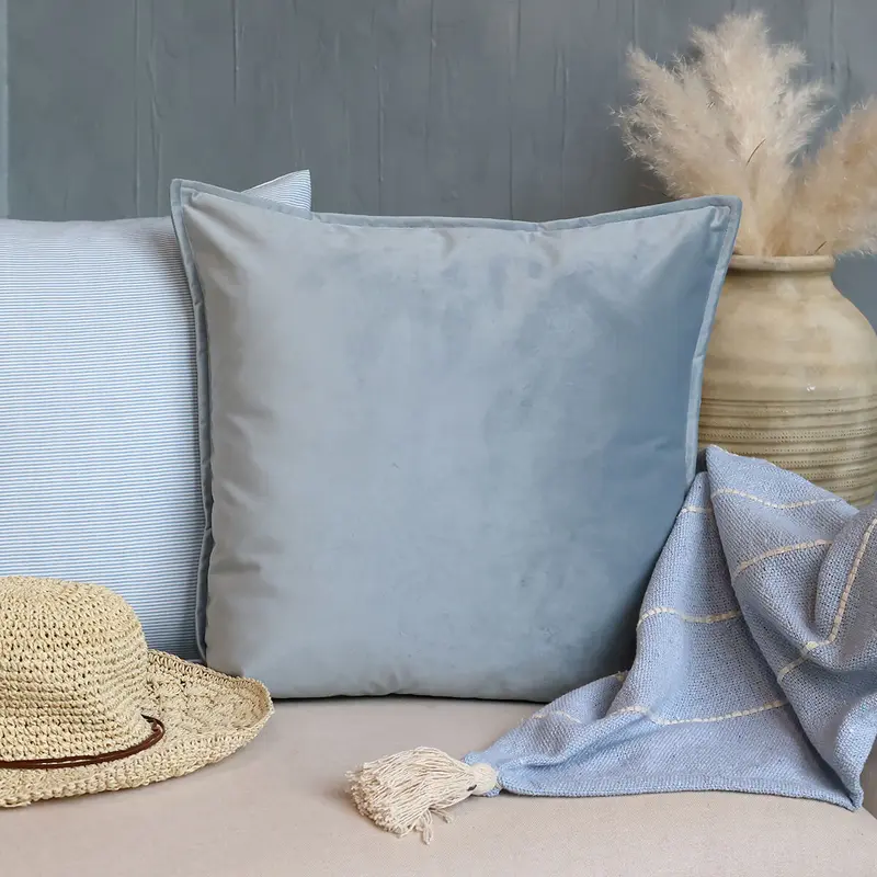 Chic Antique Aix tyynynpäällinen velouria 50*50cm, taivaansininen