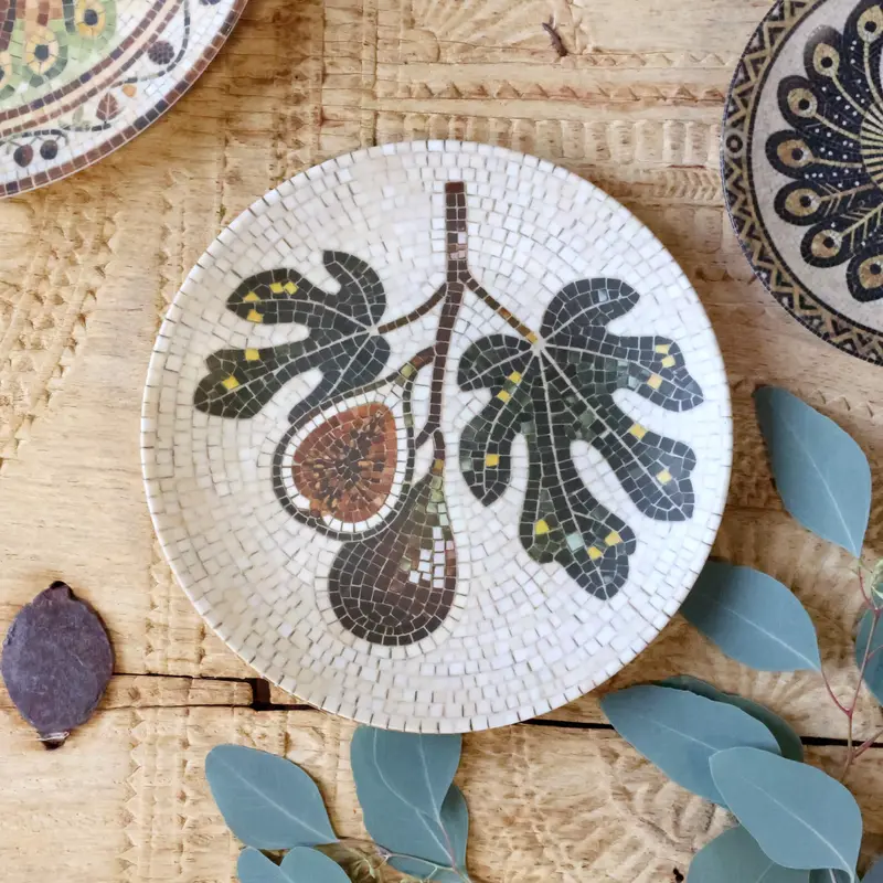 Chic Antique Chartres mosaiikkilautanen viikunat ø21cm, kerma