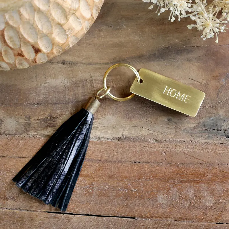 Chic Antique Home-avaimenperä nahkaa 16cm, musta