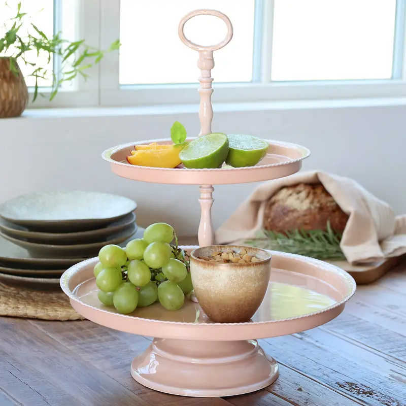 Chic Antique metallinen etagère 41*32,5cm, vaalea roosa