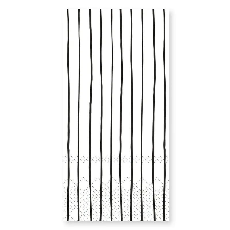 Chic Antique Stripes paperiservetit 16kpl 20*10cm, mustavalkoinen