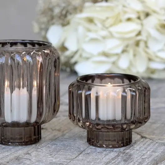 Chic Antique tuikkulyhty lasi 6*7cm, ruskea