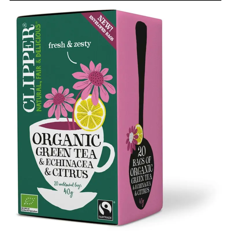 Clipper Luomu Vihreä Echinacea & Sitrus tee