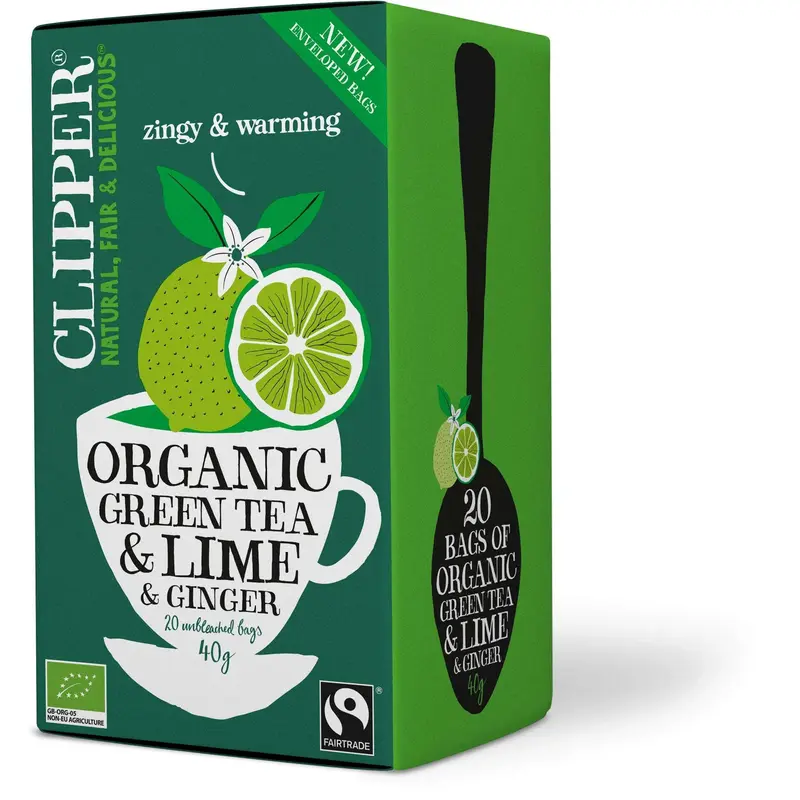 Clipper Luomu Vihreä Lime & Inkivääri tee