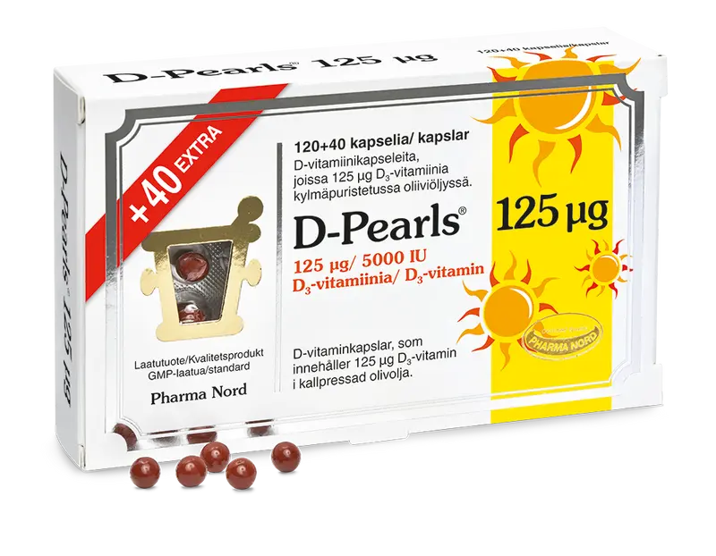 D-Pearls 125 ug Extra, 120+40 kaps.
