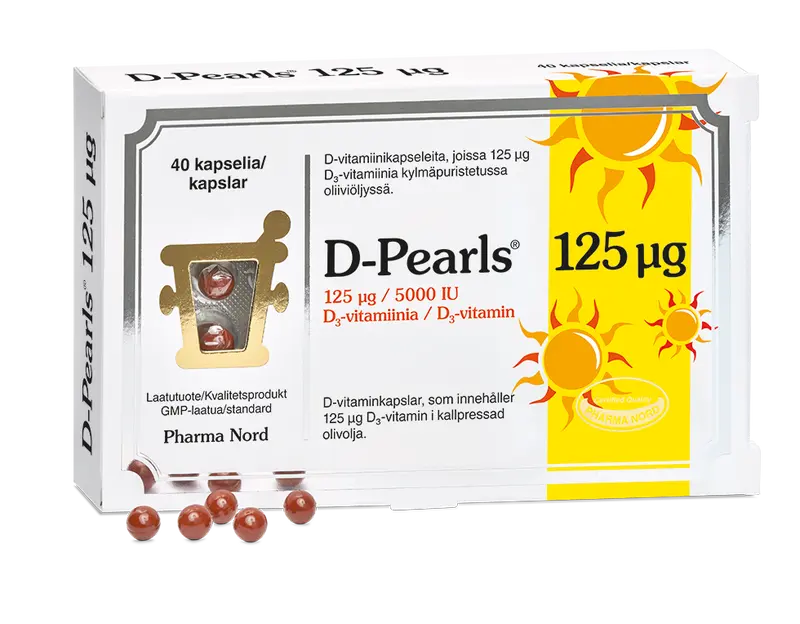 D-Pearls (D-vitamiini) 125 µg
