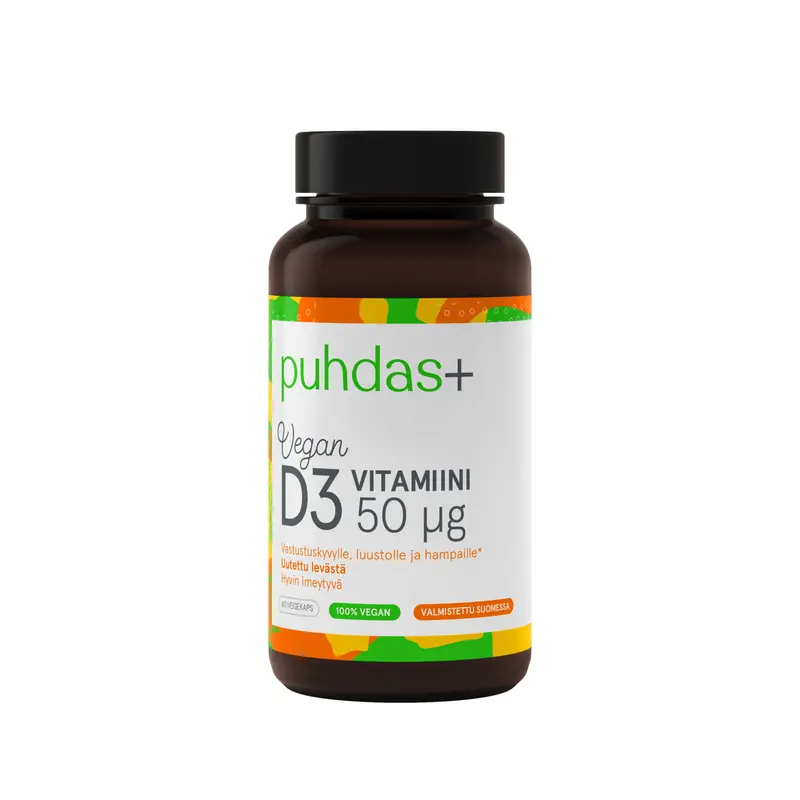 D3-vitamiini, vegaaninen, 60 kpl